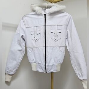 Luxe White Leather Jacket